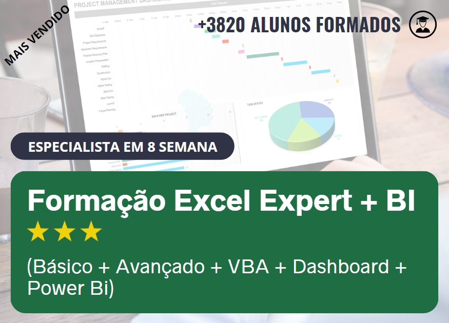 Forma��o Excel Expert + BI (B�sico + Avan�ado + VBA + Dashboard + Power Bi)